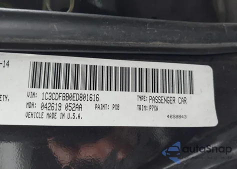 2014 Dodge Dart Sxt из США, поврежденный, VIN 1C3CDFBB0ED801616